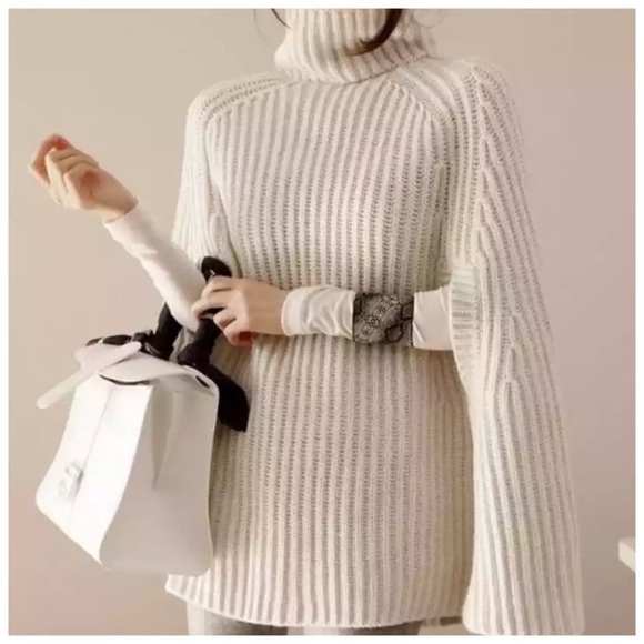 🌺 The Tosca Turtleneck Sweater Cape - Picture 4 of 8